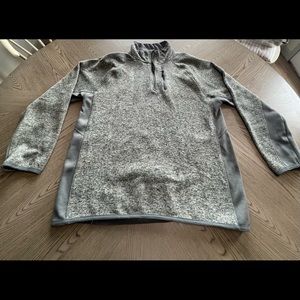 Quarter Zip Sweater - Beverly Hills Polo Club brand in dark heather grey size L